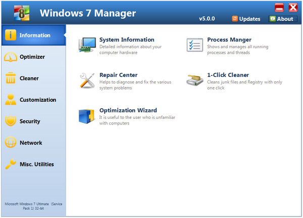 Windows 7 Manager 5.1.9 Windows 7 Manager 5.1.9