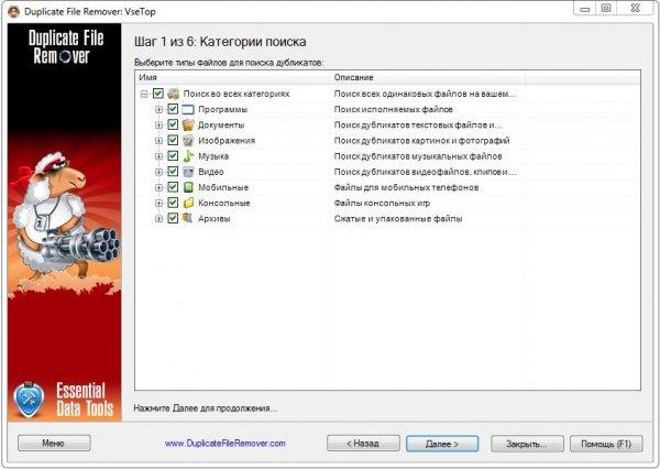 Duplicate File Remover – поиск одинаковых файлов